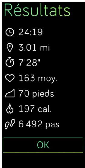 FITBIT BLAZE - Utilisation du menu exercices - 3