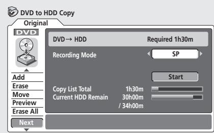 PIONEER DVR5100H - Sélectionnez une commande dans les options de menu de la liste de copie à l'aide des touches ↑/↓ (curseur haut/bas). - 1