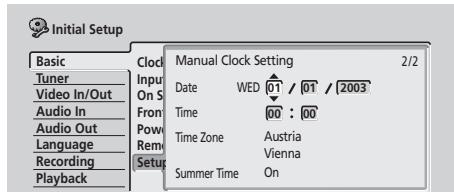 PIONEER DVR5100H - Utilisez les touches / (curseur gauche/droite) pour régler votre fuseau horaire. - 3