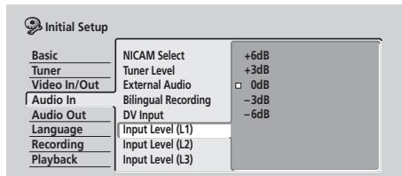 PIONEER DVR5100H - Volume en entrée (L1 / L2 / L3) - 1