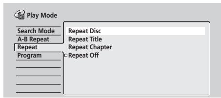 PIONEER DVR5100H - Sélectionnez un mode de répétition de lecture. - 1