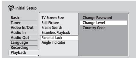 PIONEER DVR5100H - Verrou parental : changer de niveau - 1