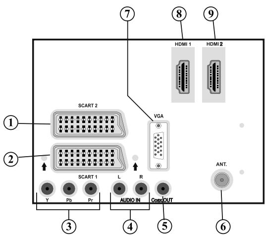 BRANDT B 3213 HD - Viewing the Back side Connections - 1