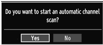 BRANDT B 3213 HD - IMPORTANT: Ensure that the aerial is connected before switching on the TV for the first time installation. - 3