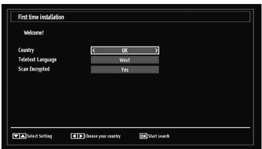 BRANDT B 3213 HD - IMPORTANT: Ensure that the aerial is connected before switching on the TV for the first time installation. - 2