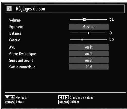 BRANDT B 3213 HD - Configuration des paramètres sonores - 1