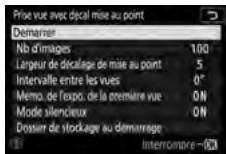 NIKON Z5 - Mettez en surbrillance [demarrer] et appuyez sur OK. - 1