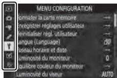 NIKON Z5 - Mettez en surbrillance l'icône du menu actuellement sélectionné. - 2