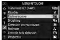 NIKON Z5 - Sélectionnez [redimensionner] dans le menu retouche. - 1