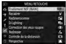 NIKON Z5 - Sélectionnez [traitement NEF (RAW)] dans le menu retouche. - 1