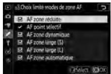 NIKON Z5 - A8 : choix limite modes de zone AF - 1
