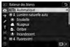 NIKON Z5 - Menu balance des blancs: réglage précis - 1