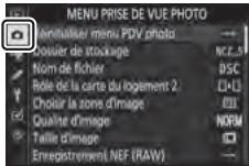 NIKON Z5 - - Menu prise de vue photo : options de prise de vue - 1