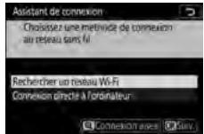 NIKON Z5 - Mettez en surbrillance [rechercher un réseau wi-fi] et appuyez sur - 1