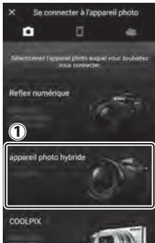 NIKON Z5 - Périphérique android : touchez [appareil photo hybride], puis touchez [association (bluetooth)] - 1