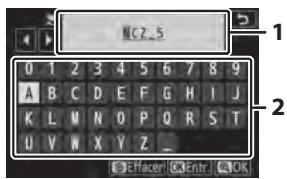 NIKON Z5 - Saisie de texte - 1
