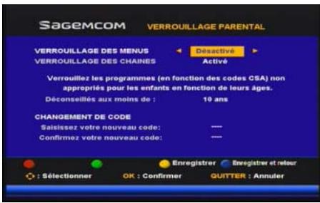 SAGEMCOM DS77 - Verrouillage des chaînes - 1