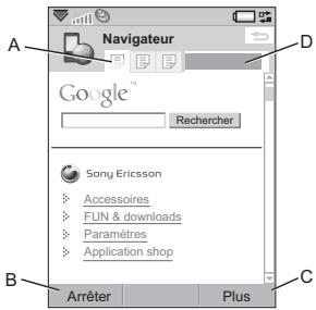 SONY W950i - Utilisation des pages - 1