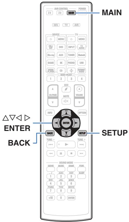 DENON AVC-X4700H - Plan du menu de l'interface graphique - 1