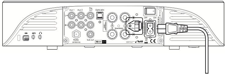 ELIPSON MUSIC SYSTEM BLANC - Raccordement au secteur - choix du voltage - 1