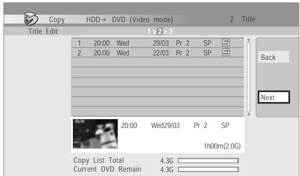 PIONEER DVR 645 H - Sélectionnez 'Next' pour - 1