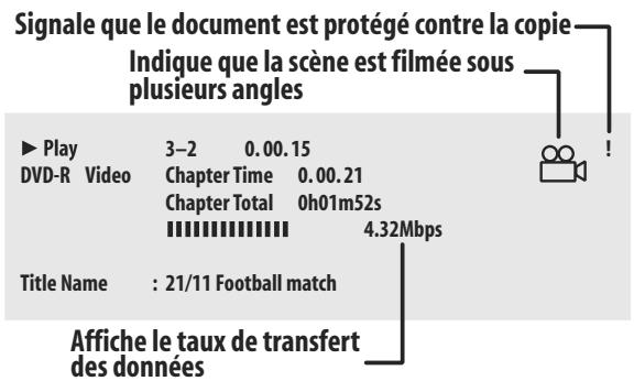 PIONEER DVR 645 H - Affichage des informations concernant le disque dur ou le disque charge - 4