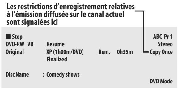 PIONEER DVR 645 H - Affichage des informations concernant le disque dur ou le disque charge - 3