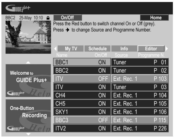 PIONEER DVR 645 H - Mise en service, ou non, d'un canal - 1