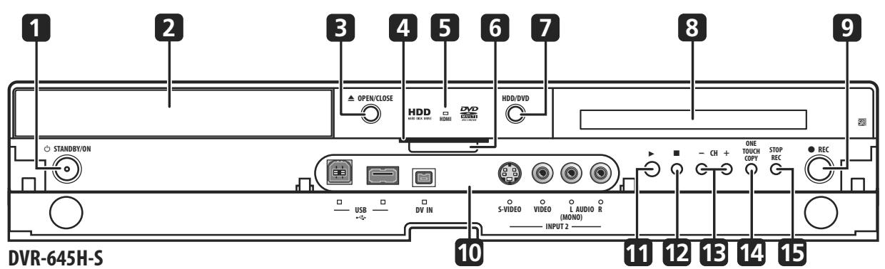 PIONEER DVR 645 H - Panneau avant - 1