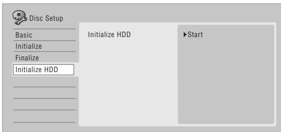 PIONEER DVR 645 H - Sélectionnez 'Initialize HDD' puis - 1