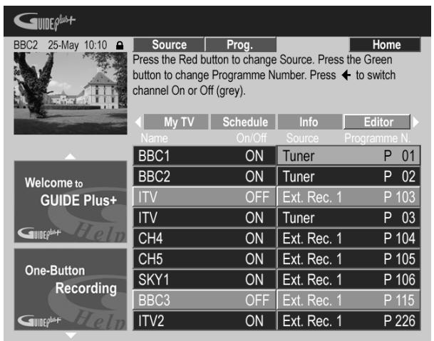 PIONEER DVR 645 H - Adoption d'une autre source ou numéro de programme - 1