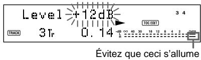 SONY MDS-JE770 - Changement du niveau d'enregistrement général - 1