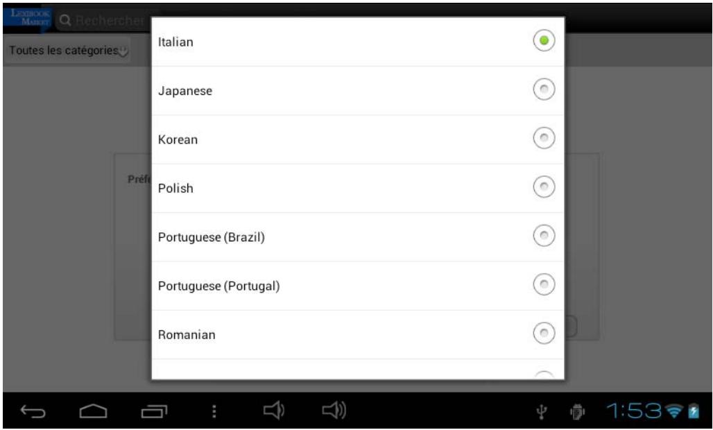 LEXIBOOK MFC175FRW - - Changer la langue du lexibook® market - 5