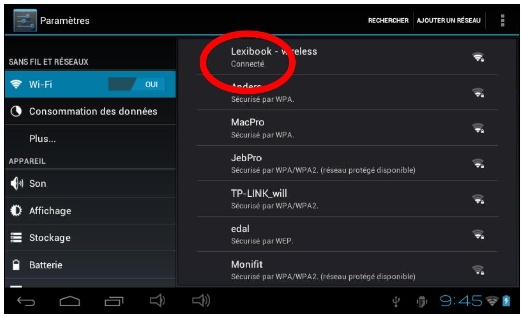 LEXIBOOK MFC175FRW - Activer la fonction wi-fi de la tablette - 5