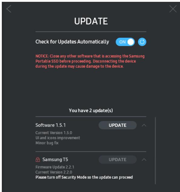 SAMSUNG T5 - Setting (paramétres) - 6