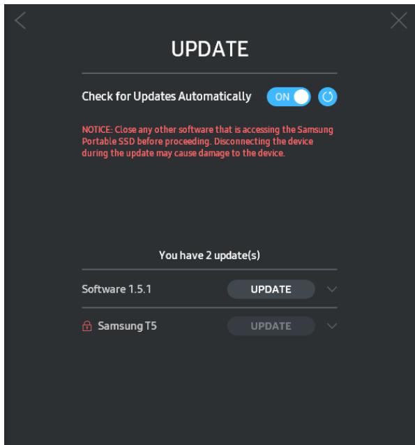 SAMSUNG T5 - Setting (paramétres) - 5