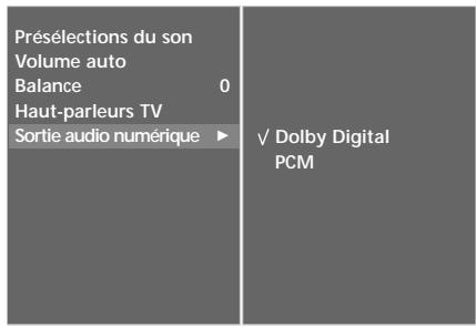 LG-GOLDSTAR 60PF95 - Selection de la SORTIE AUDIO numérique - 10