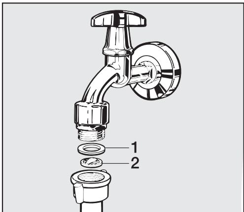 MIELE WT2670S - Nettoyage du filtre dans la conduite d'arrivée d'eau - 1