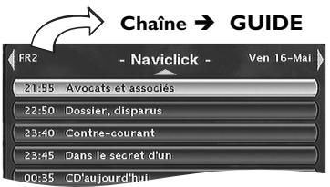THOMSON DTH 8560 E NOIR - Consulter les programmes TV à l'aide de naviclick - 1