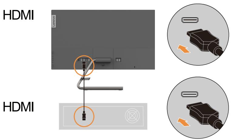 LENOVO EcranQ27H-10 - Raccorder et mettre en marche votre moniteur - 3