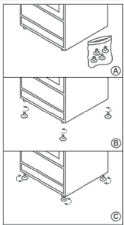 TRIOMPH TME96GX - Installez la cuisinière et mettez-la à niveau - certains modèles sont équipés de pieds à réglage de niveau - 1