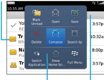 BLACKBERRY CURVE 9520 - Ouvrir un message - 2
