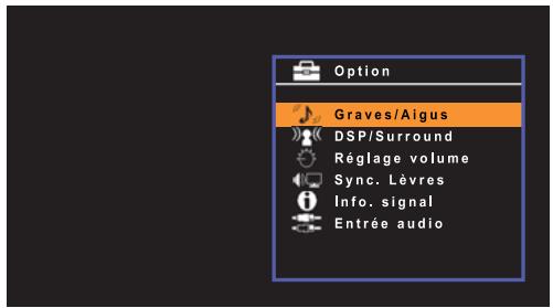 YAMAHA RXV477 - Appuyez sur OPTION. - 2