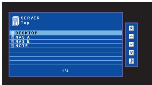 YAMAHA RXV477 - Appuyez à plusieurs reprises sur NET pour sélectionner « SERVER » comme source d'entrée. - 1
