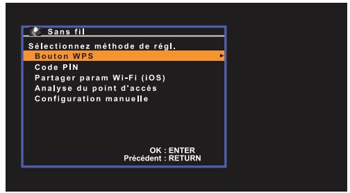 YAMAHA RXV477 - Utilisez les touches de curseur (△/▽) pour sélectionner la méthode de connexion souhaitée et appuyez sur ENTER. - 1