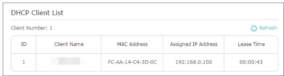 TP-LINK RE200 - To view the DHCP Client List: - 1