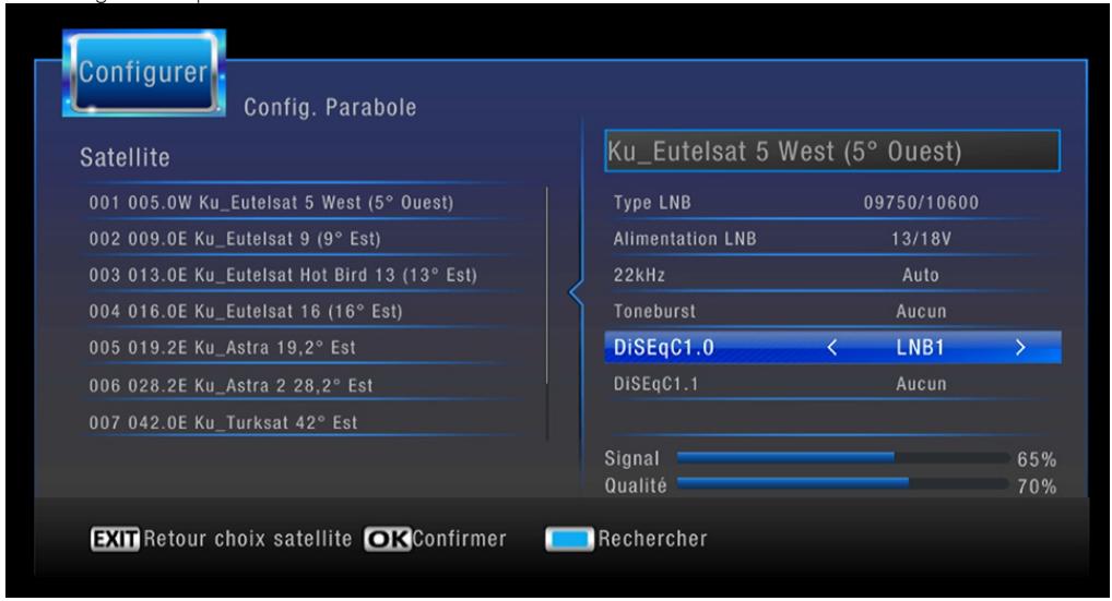 CGV 70130_ESAT_HD-W3 - Accéder aux paramètres diseqc - 1