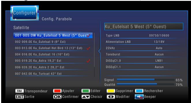 CGV 70130_ESAT_HD-W3 - Configuration des paramètres diseqc - 1