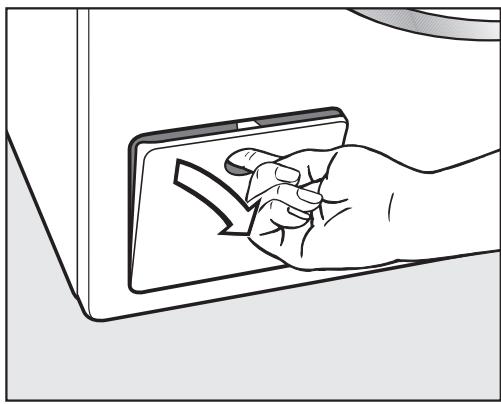 MIELE LaveLingEWM507DVSST - Déverrouillage manuel deporte en cas de vidange obstruée et/ou de panne de courant - 1