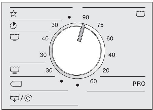 MIELE LaveLingEWM507DVSST - Symboles sur le bandeau de commande - 1